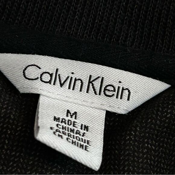 Calvin Klein Men’s 1/4 zip button pullover black sweater Medium EUC - Picture 5 of 15